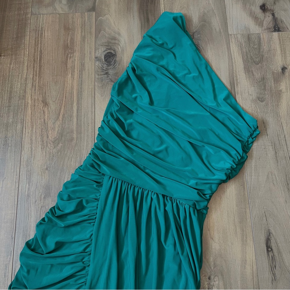 Nordstrom BP Soprano ruched one shoulder jade green mini dress size XS